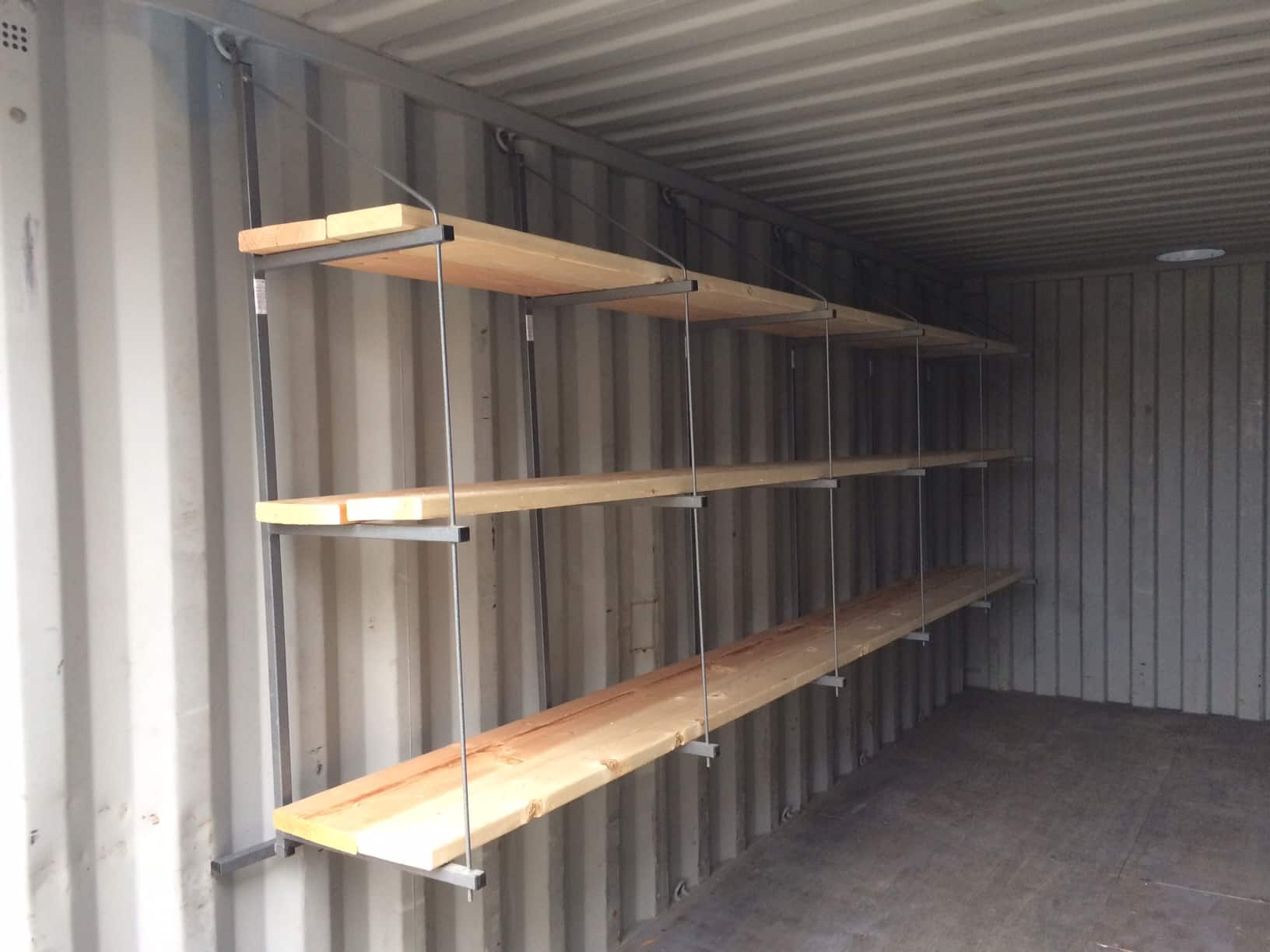 Image of shelves inside storage container