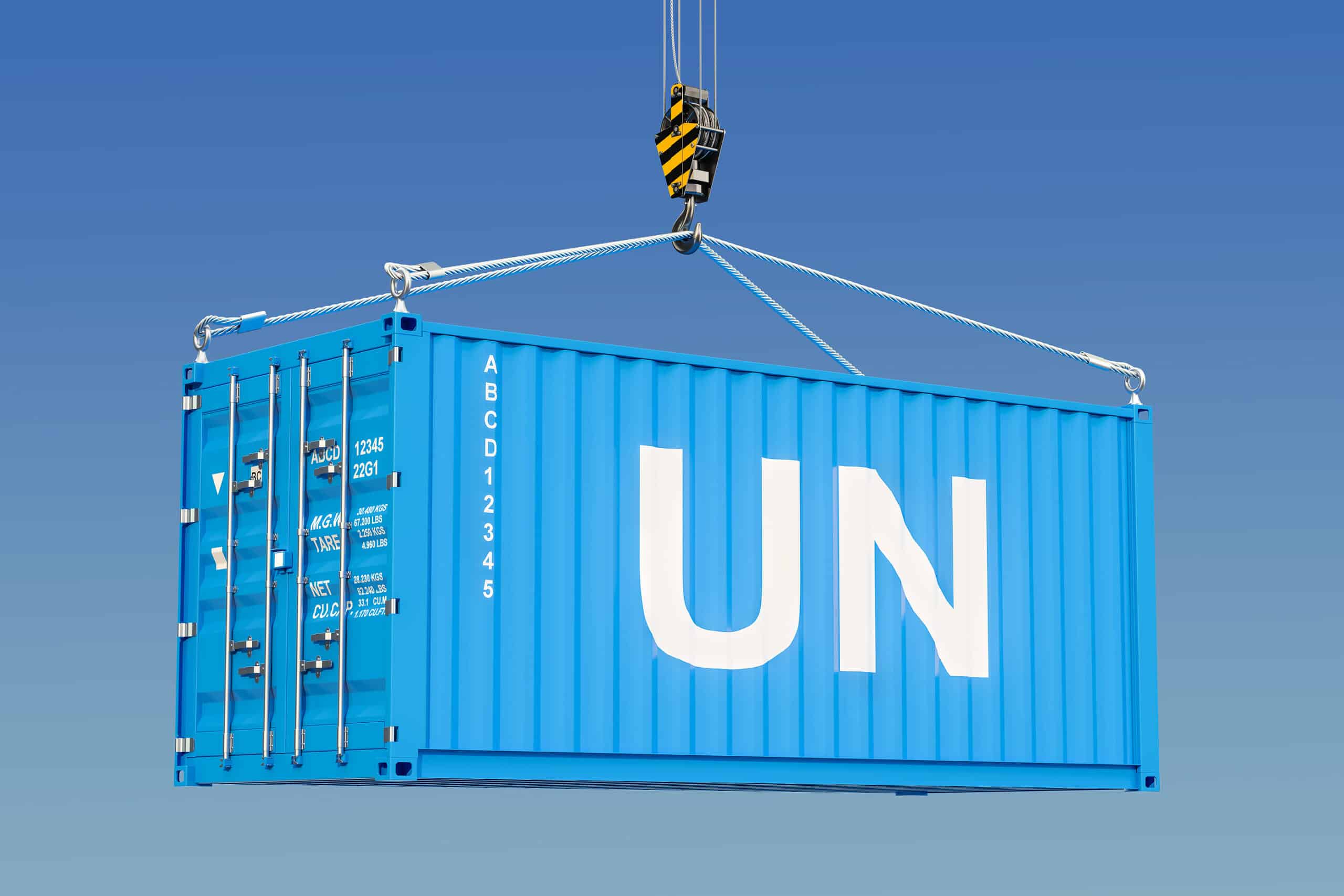Image of a humanitarian aid shipping container