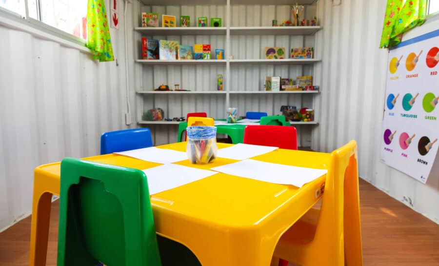 Image of a storage container classroom