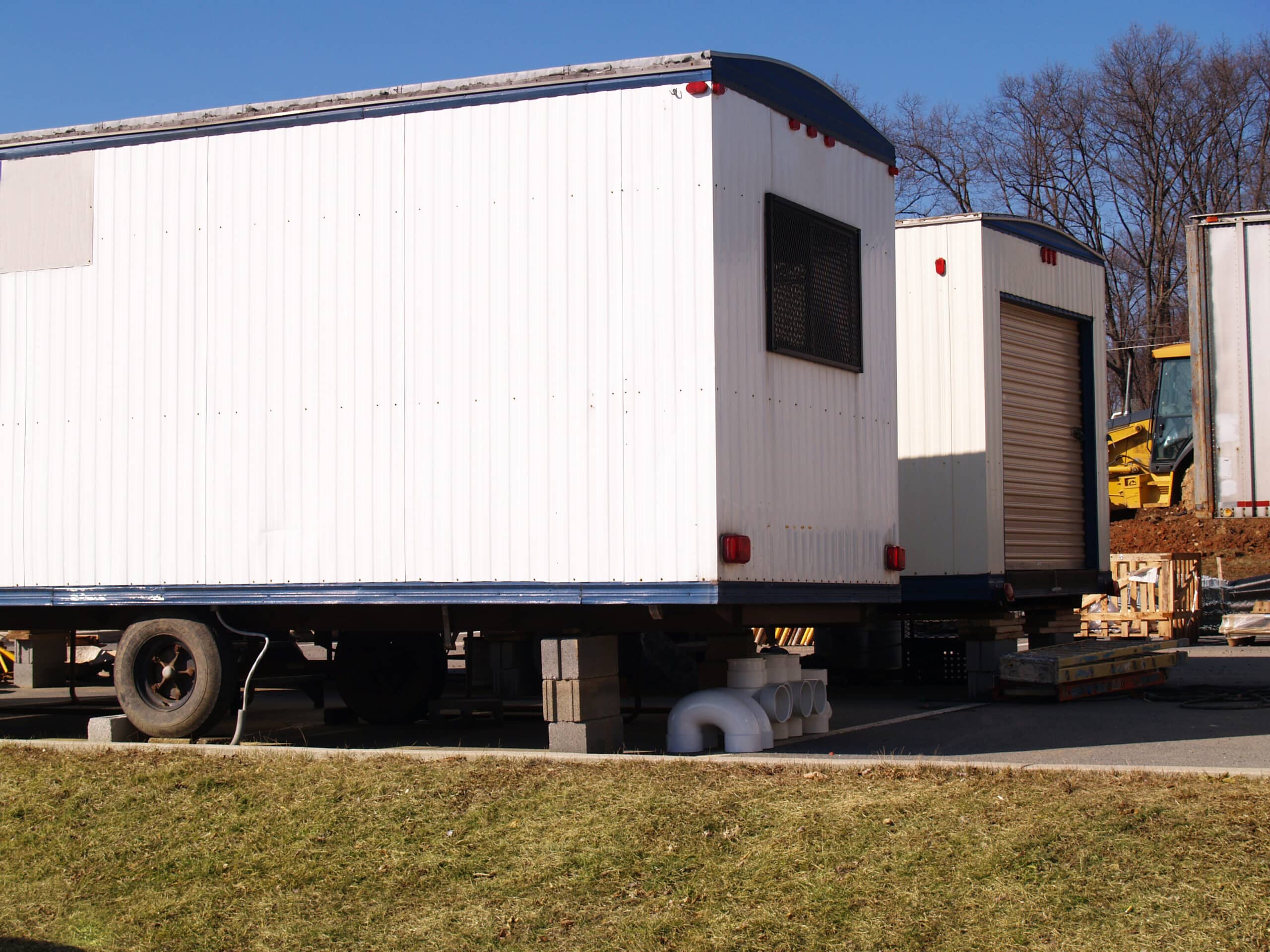 Construction trailers on a jobsite